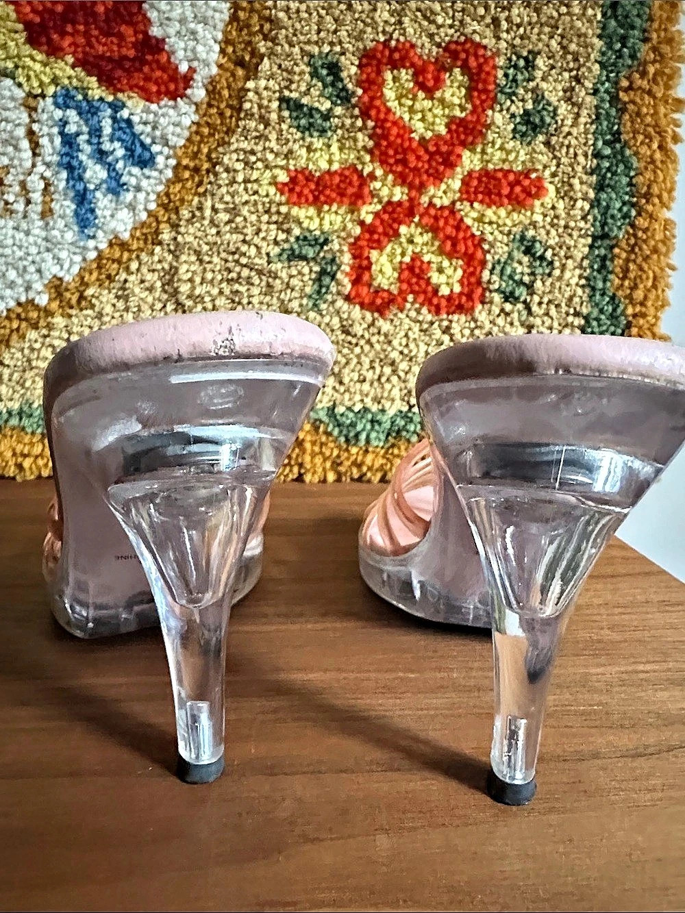 Pink Jelly Flashing Light Pink Strap Heels Size 9 - Picture 5 of 6